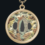 Gilded Asian Medallion by Vision Studio Gold Plated Necklace<br><div class="desc">Unique print of a gilded Asian medallion by Vision Studio. A rainbow of autumnal colors stroke the eye,  giving the medallion a warm feel against the black background. Get your copy today!</div>