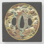 Gilded Asian Medallion by Vision Studio Stone Coaster