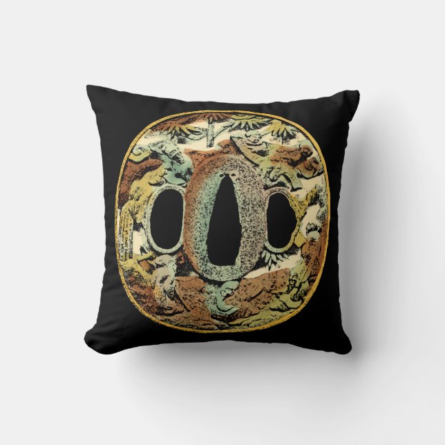Gilded Asian Medallion by Vision Studio Throw Pillow (Front)