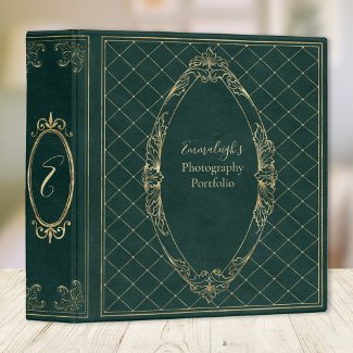 Gilded Baroque Business Portfolio Green Gold