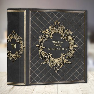 Gilded Baroque Genealogy Family Album Black Gold