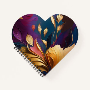 Gilded Bloom – Abstract Floral Composition Notebook