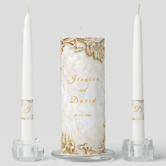 Gilded Bloom Classic Wedding Unity Candle Set