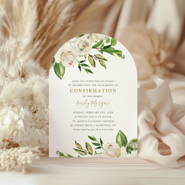 Gilded Blooms Confirmation Invitation (Creator Uploaded)