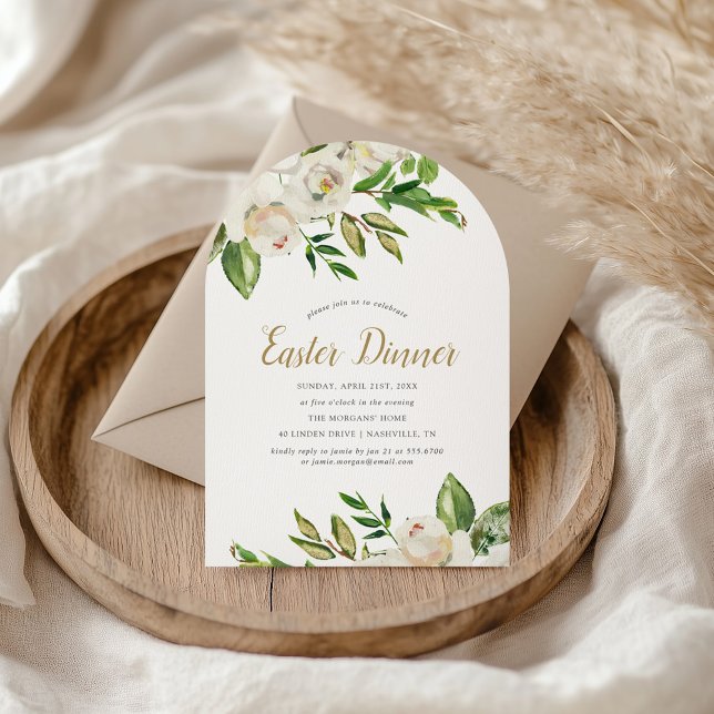 Gilded Blooms Easter Dinner Invitation (Creator Uploaded)