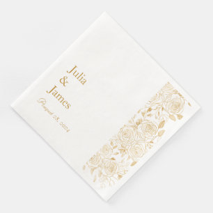 GILDED Blooms Paper Dinner Napkins