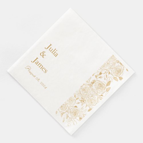 GILDED Blooms Paper Dinner Napkins