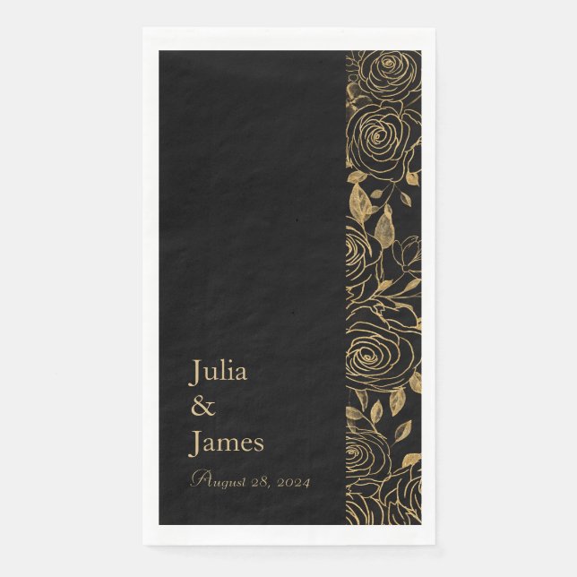 GILDED Blooms Paper Guest Towels (Front)