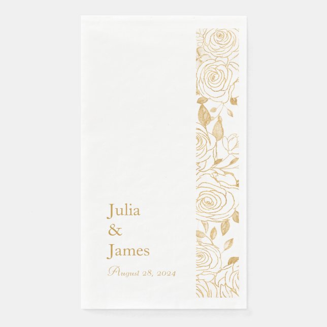 GILDED Blooms Paper Guest Towels (Front)