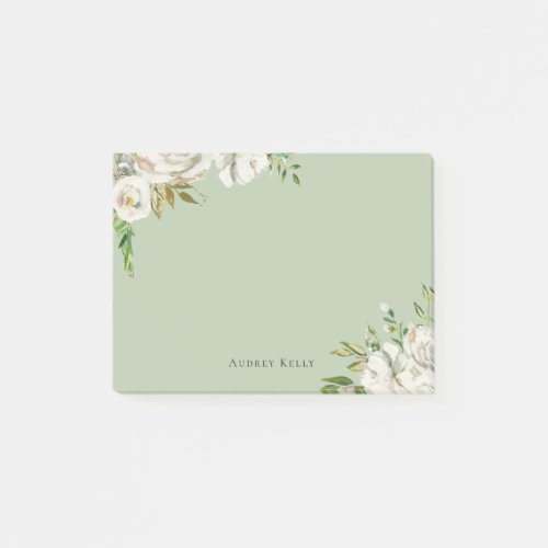 Gilded Blooms Personalized Monogrammed Post_it Notes