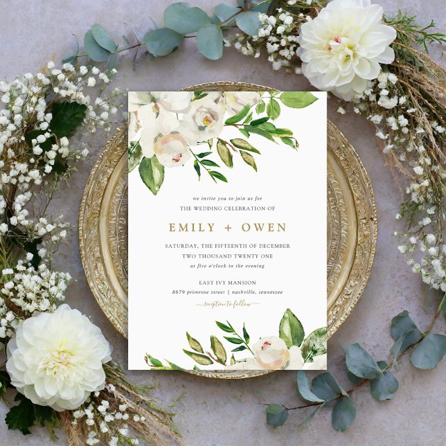 Gilded Blooms Wedding Invitation (Creator Uploaded)
