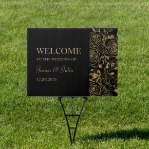GILDED Blooms Wedding Welcome Sign