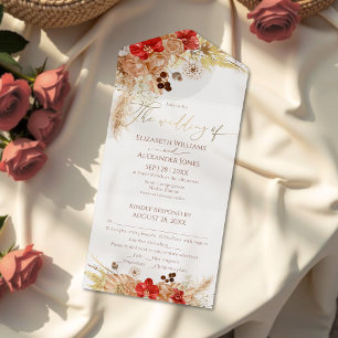 Gilded Boho Floral Wedding All In One Invitation