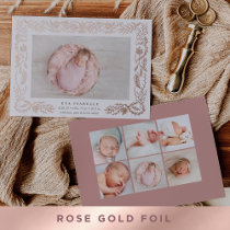 Gilded Branches Foil Birth Announcement