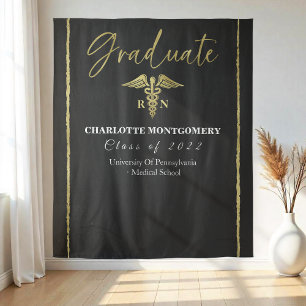 Gilded Caduceus Nurse Medical Graduation Backdrop