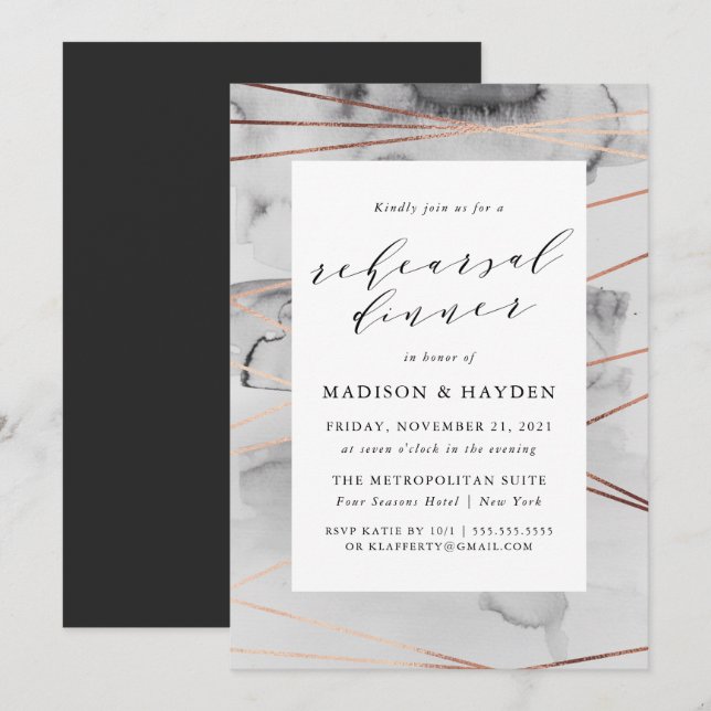 Gilded Charm | Rehearsal Dinner Invitation (Front/Back)