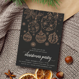 Gilded Christmas Holiday Party Invitation