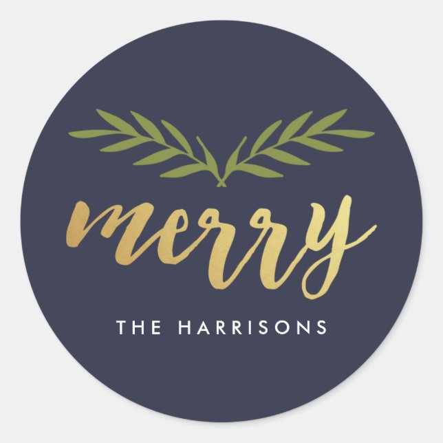 Gilded Christmas Personalized Stickers (Front)