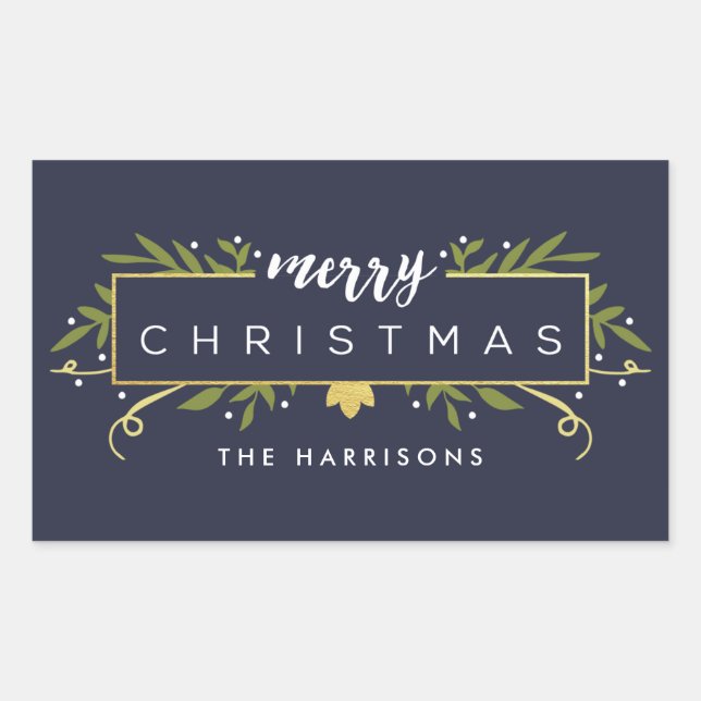 Gilded Christmas Personalized Stickers (Front)
