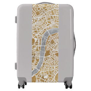 Gilded City Map Of London Luggage
