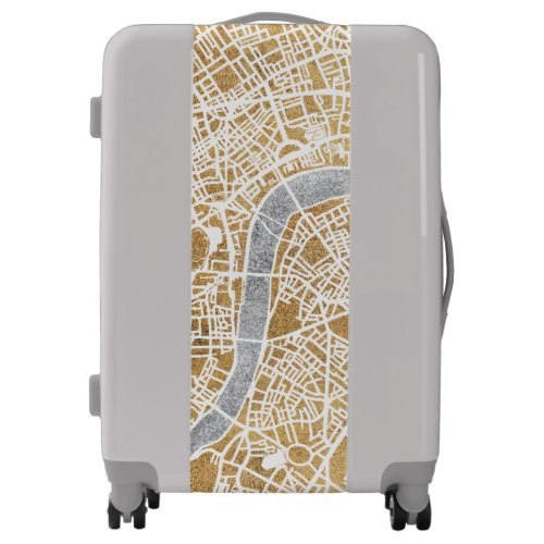 Gilded City Map Of London Luggage