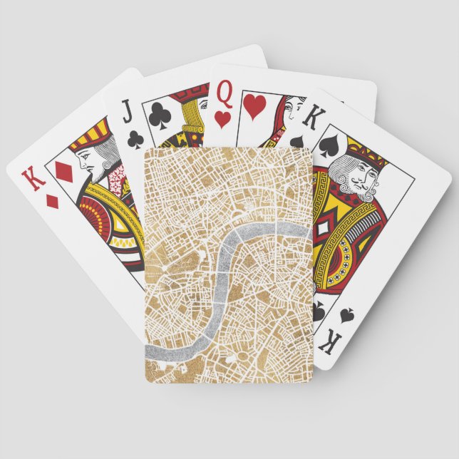 Gilded City Map Of London Poker Cards (Back)