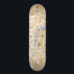 Gilded City Map Of London Skateboard<br><div class="desc">© Laura Marshall / Wild Apple. Gold downtown map of London</div>
