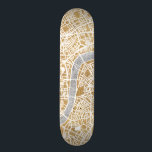 Gilded City Map Of London Skateboard<br><div class="desc">© Laura Marshall / Wild Apple. Gold downtown map of London</div>