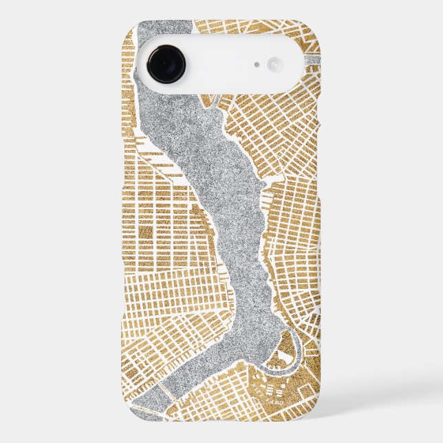 Gilded City Map Of New York Case-Mate iPhone Case (Back)