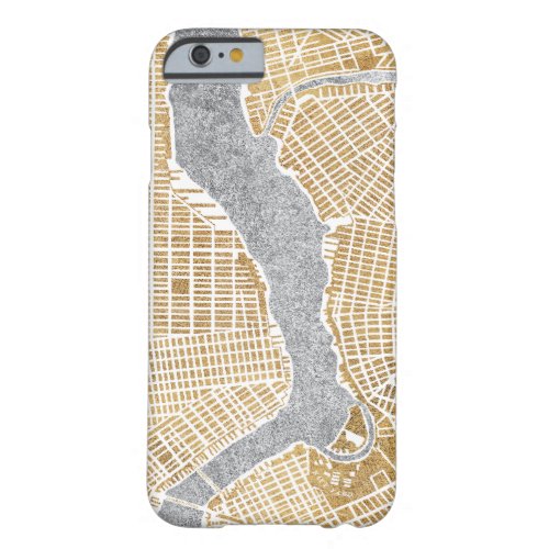 Gilded City Map Of New York Barely There iPhone 6 Case