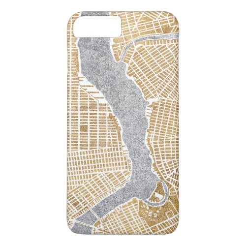 Gilded City Map Of New York iPhone 8 Plus7 Plus Case