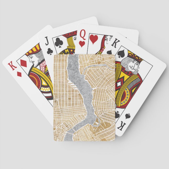 Gilded City Map Of New York Poker Cards (Back)