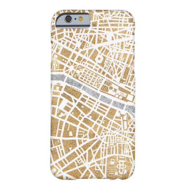 Gilded City Map Of Paris Case-Mate iPhone Case (Back)