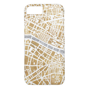 Gilded City Map Of Paris iPhone 8/7 Case
