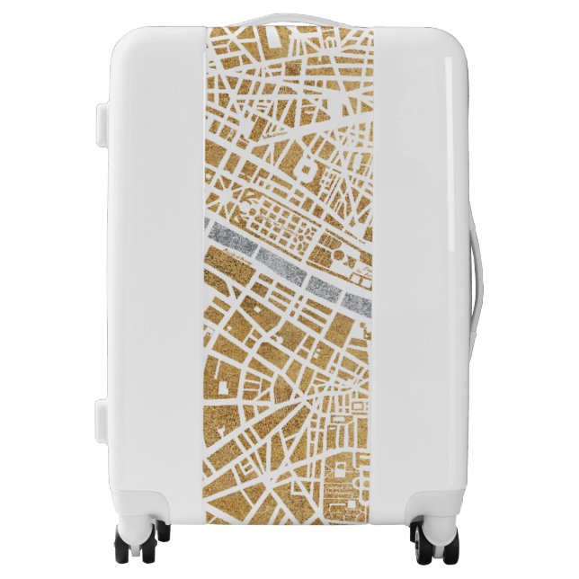 Gilded City Map Of Paris Luggage (Front)