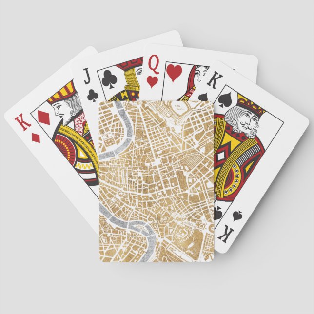 Gilded City Map Of Rome Poker Cards (Back)