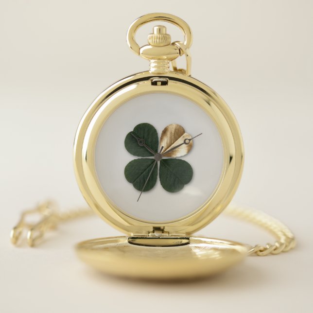 Gilded Clover Luxe Gold Pocket Watch Legacy Gift (Inside)