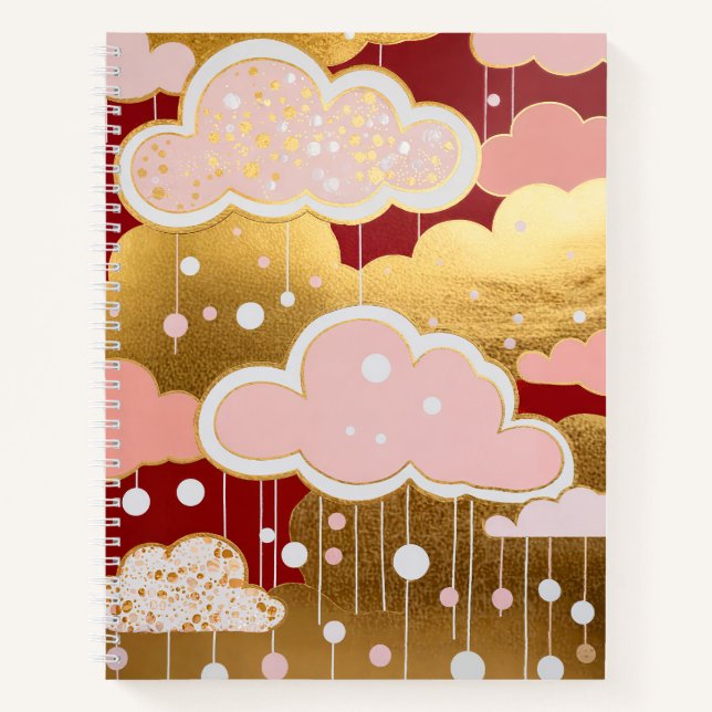 Gilded Crimson Rainfall Notebook (Front)