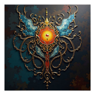 Gilded Dragon Heart Poster