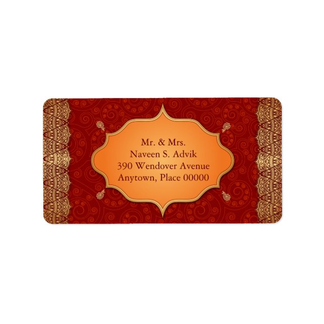 Gilded Edge Indian Frame Address Label (Front)