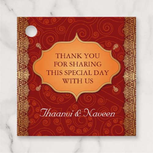 Gilded Edge Indian Frame Wedding Favor Tags