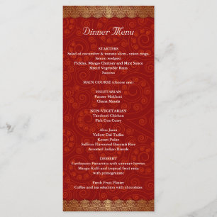 Gilded Edge Indian Frame Wedding Menu