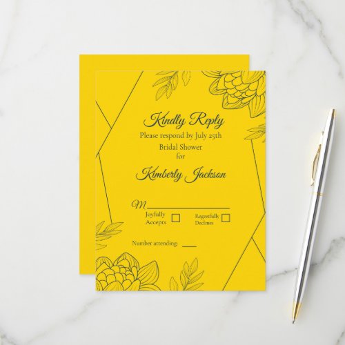 Gilded Elegance Bridal Shower RSVP Card