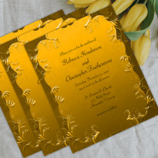 Gilded Elegance Golden Budget Wedding Invitation Flyer