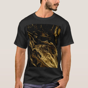 Gilded Elegance: Marbling's Splendid Magic T-Shirt