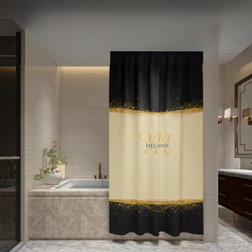 Gilded Elegance Personalized Shower Curtain