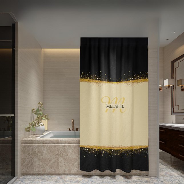 Gilded Elegance Personalized Shower Curtain (Creator Uploaded)