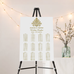 Gilded Elegance Seating Chart Foam Board