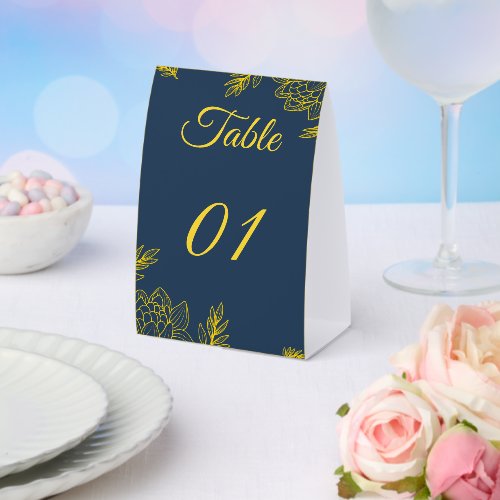 Gilded Elegance Wedding Paper Table Tent