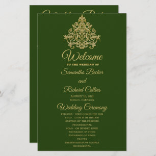 Gilded Elegance Wedding Program
